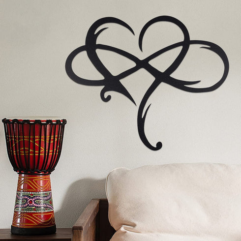 Infinity Heart Wall Decor, Steel Metal Wall Art Love Wall Sign